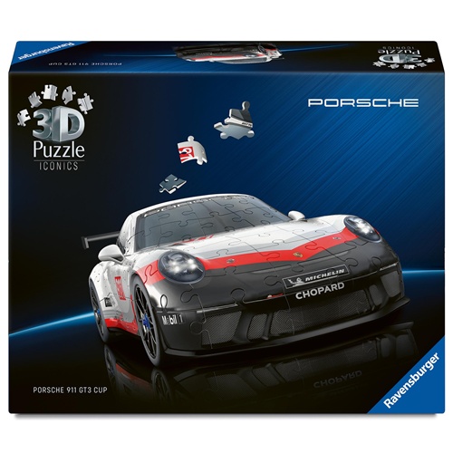 3D sestavljanka Sestavljanka Ravensburger  Iconics: Porsche 911 GT3 Cup, 154 kos, od 8. let