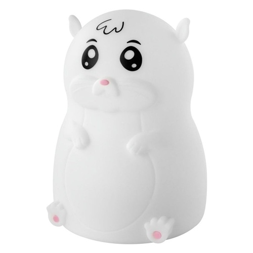 Nočna lučka Ansmann Hamster Lilli bela, večbarvna LED, mehak silikon, prenosna, baterijsko napajanje