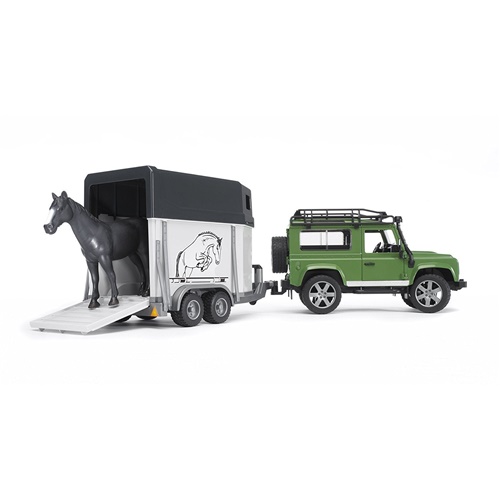 BRUDER Land Rovers prikolico in konjem (02592)