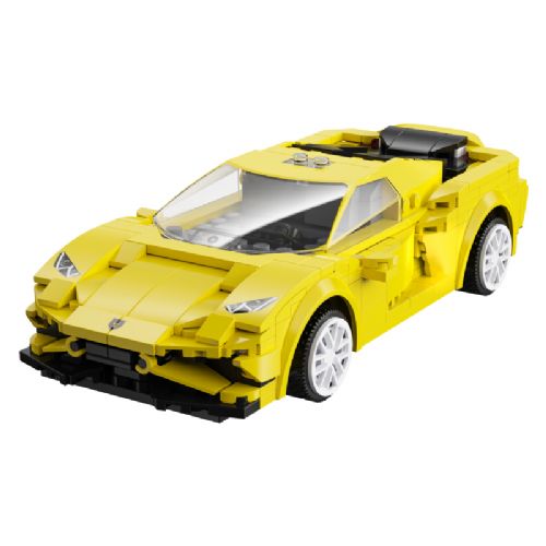 Sestavljiv RC dirkalni avto CaDA EVO Race Car C51074W, 1:20, 289 kosov, rumen, APP in 2,4 GHz daljinec