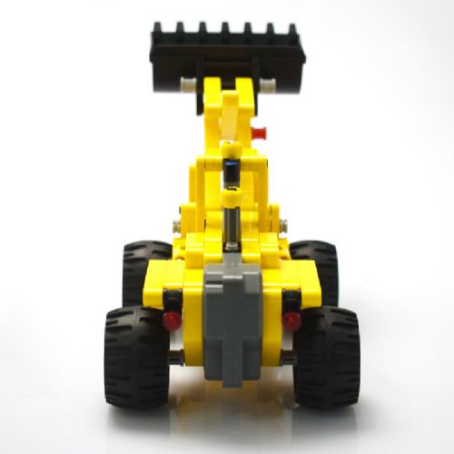 Nakladalec na kolesih CaDa model C52014W, 213 kosov, Pull-back pogon, Gibljiva žlica, Združljiv z LEGO Technic