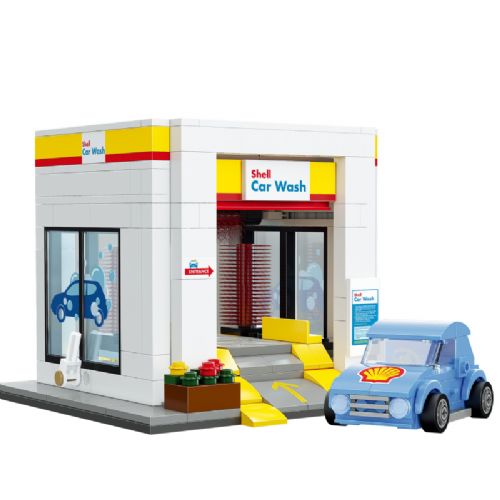 Sestavljiv model CaDA Shell avtopralnica C66030W, 294 kosov, uradna licenca, priložen mini avto
