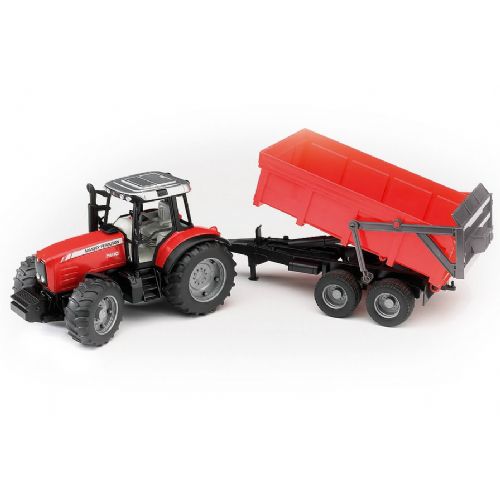 BRUDER Traktor Massey Ferguson 7480 s prikolico (02045)