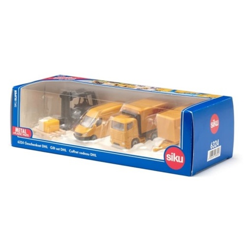 Darilni set modelov vozil Siku SUPER DHL, od 3. let, kovina in plastika