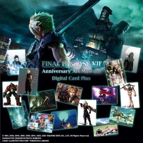 Zbirateljske karte Final Fantasy VII Anniversary Art Museum Digital Card Plus Display, 20 paketov, angleška različica