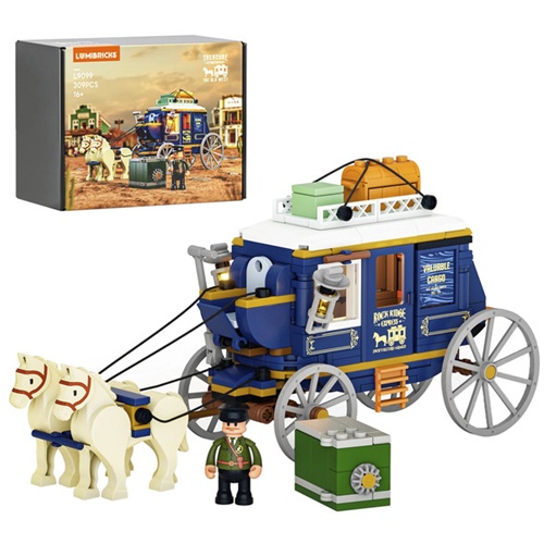 Gradbene kocke Lumibricks Treasure Stagecoach, 309 kos, od 16. let