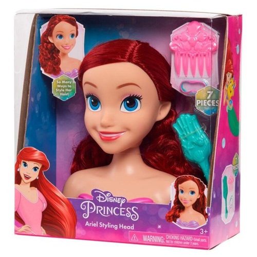 Igrača za najmlajše Just Play Disney Princess Ariel glava za oblikovanje, ličenje in pričesko, primerno od 3. let