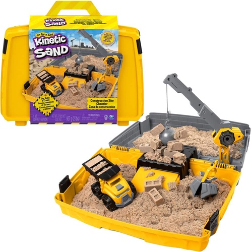 Kinetični pesek Kinetic Sand - kovček za gradbišče