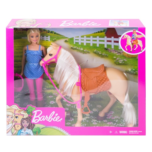Lutka Barbie konj in punčka, od 3. let, plastika