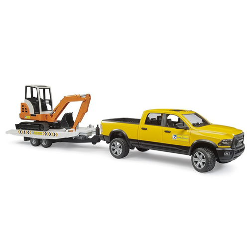 Mini vozilo z bagrom Bruder RAM Rental Service