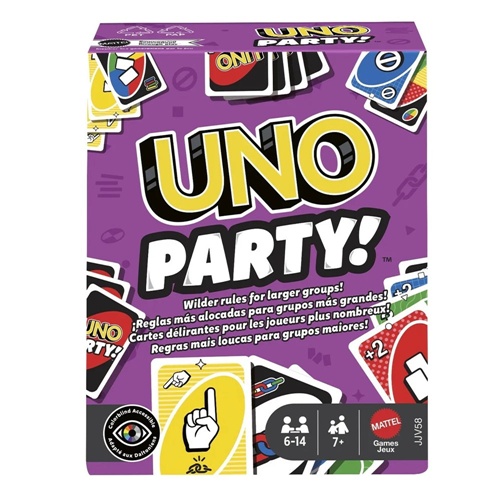 Namizna igra Mattel UNO Party, 6 - 14 igralcev, od 7. let
