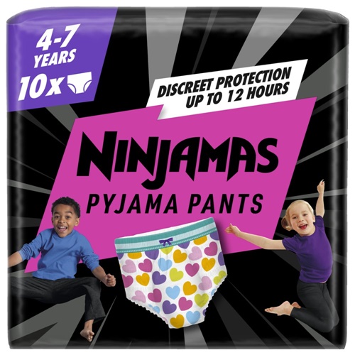 Otroške pižama hlače Ninjamas, vel. 7, 4-7 let, 17-30 kg, 10 kosov