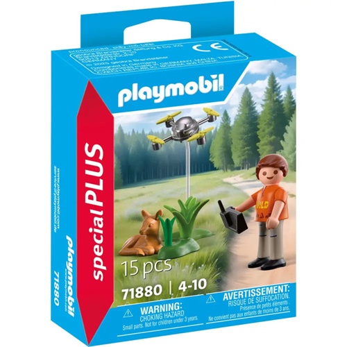 Playmobil Special Plus Reševanje srnjadi z dronom, 15 kos, od 4. let (71880)