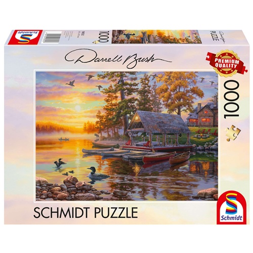 Puzzle Schmidt Spiele Darrell Bush : Čolnarna s kanuji (1000 kosov), od 12. let