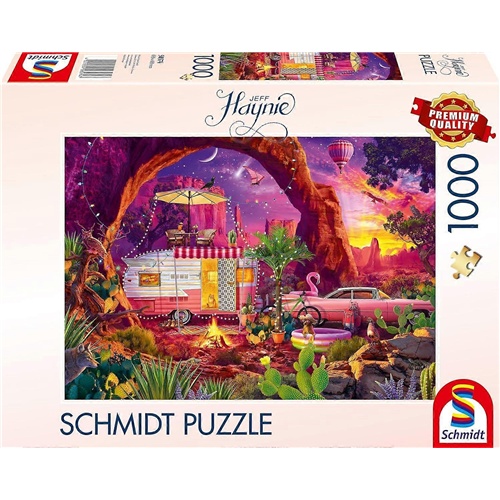 Puzzle Schmidt Spiele Jeff Haynie : Camping Paradise in the Desert (1000 kosov), od 12. let