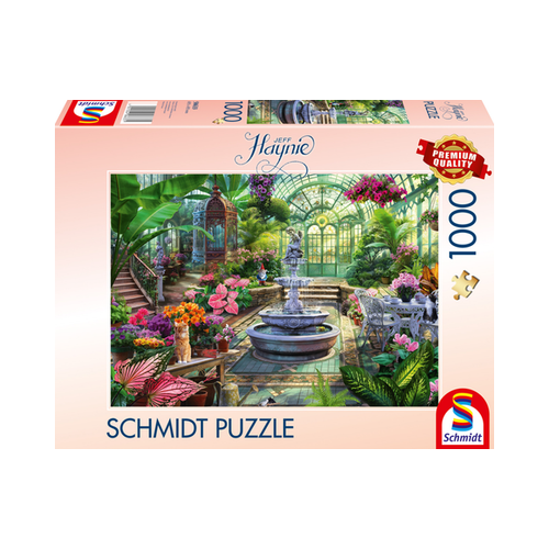 Puzzle Schmidt Spiele Jeff Haynie Viktorijanski rastlinjak 1000 kosov, za starost 12+, za najstnike in odrasle
