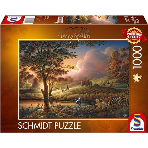 Puzzle Schmidt Spiele Terry Redlin: Sonce, zlato nad zrelimi polji (1000 kosov), od 12. let