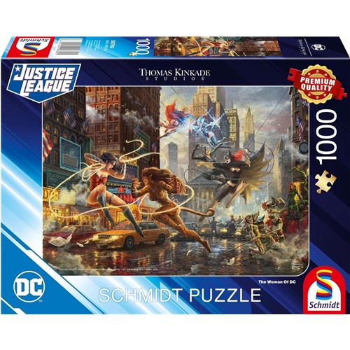 Puzzle Schmidt Spiele Thomas Kinkade Studios: DC Justice League - Ženske DC (1000 kosov), od 12. let