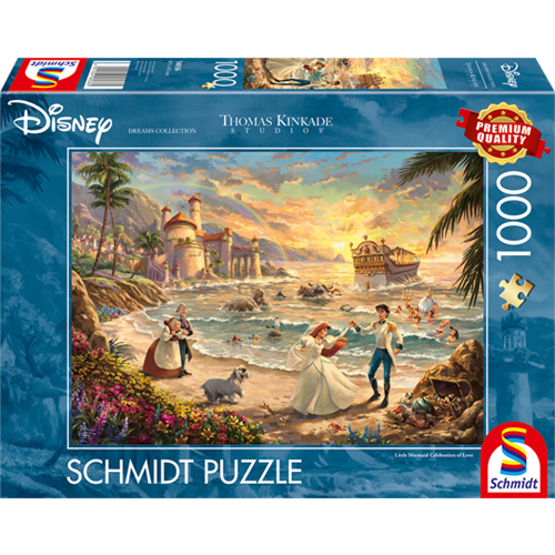 Puzzle Schmidt Spiele Thomas Kinkade Studios: Disney Dreams Collection - Mala morska deklica: Praznovanje ljubezni (1000 kosov), od 12. let