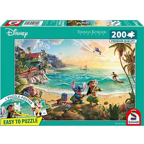 Puzzle Schmidt Spiele Thomas Kinkade Studios: Disney - Lilo & Stitch, 200 delov, sestavljanka, za šolarje in najstnike, starost 8+