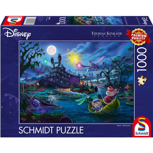 Puzzle Schmidt Spiele Thomas Kinkade Studios Disney Reševalci 1000 kosov, za 12+ let, dimenzija 693 x 493 mm