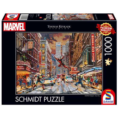 Puzzle Schmidt Spiele Thomas Kinkade Studios: Marvel - Deadpool, Snežni dan (1000 kosov), od 14. let