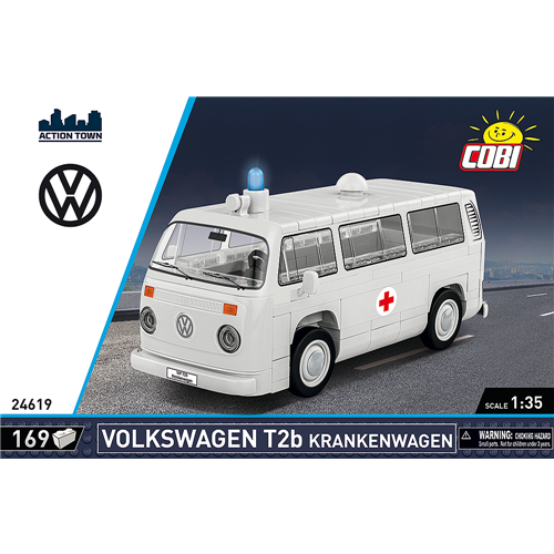 Reševalno vozilo Cobi Volkswagen T2b  (siva, merilo 1:35), 169 kos, od 6. let
