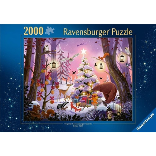 Sestavljanka Ravensburger - Božič v gozdu 2000 kosov,  od 14.let