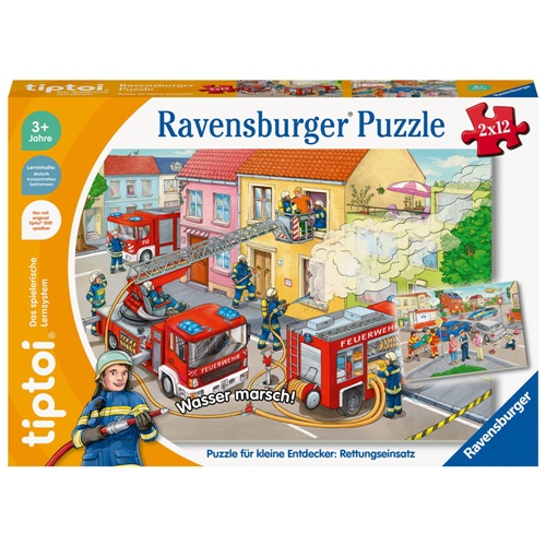 Sestavljanka Ravensburger: Za male raziskovalce: Reševalna misija ((24 (2x12)), od 3. let