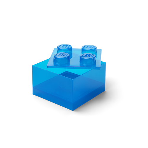 Shranjevalna kocka Lego z gradnikom 4, modra, prozorna