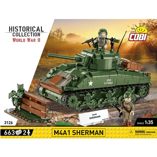Tank Cobi M4A1 Sherman (merilo 1:35), 663 kos, od 9. let
