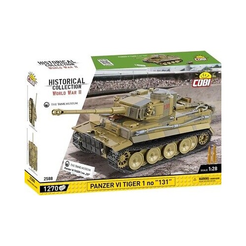 Tank Cobi Panzer VI Tiger 131, 1275 kosov, merilo 1:28, starost 9+, plastika
