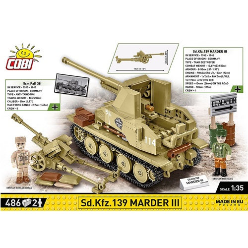 Tank Cobi Sd.Kfz.139 Marder III  (merilo 1:35, 486 kos, od 7. let