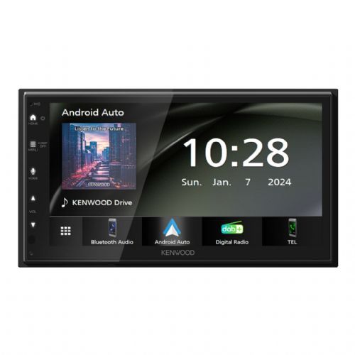Avtoradio Kenwood DMX5023DAB 2 DIN, 17,3 cm kapacitivni zaslon na dotik, Bluetooth, DAB+, podpora Apple CarPlay in Android Auto, črna