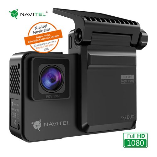 NAVITEL Avto kamera  RS2 DUO, 2v1 prednja in notranja, 2" zaslon, Night Vision, SONY senzor, magnetni nosilec, 136° snemalni kot, G-senzor, aplikacija