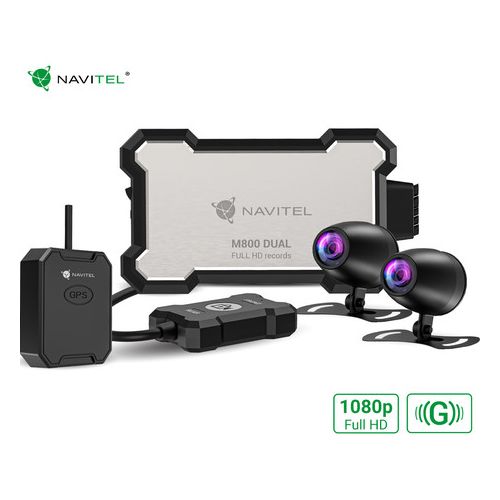 NAVITEL M800 DUAL avto moto kamera, Full HD, SONY senzor, G-senzor, GPS, WiFi, aplikacija, darilni bon, za motor / ATV / motorne sani, 2x kamera, IP67