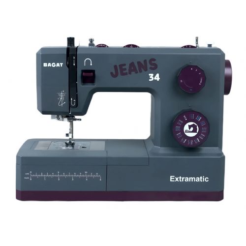 Šivalni stroj Bagat Jeans 34 Extramatic, 100 W servo motor, 34 programov, LED osvetlitev, kovinska konstrukcija
