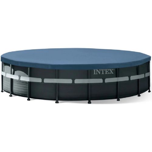 Bazen s kovinsko konstrukcijo Intex Ultra Frame 549 × 132 cm, peščena filtracija 7900 l/h, Hydro Aeration, lestev, pokrivalo