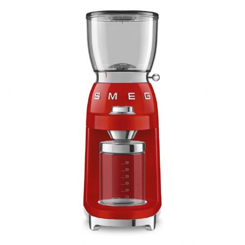 Mlinček za kavo Smeg CGF11RDEU stožčasti mlinček, 30 nastavitev mletja, 350 g, nerjaveče jeklo, rdeč
