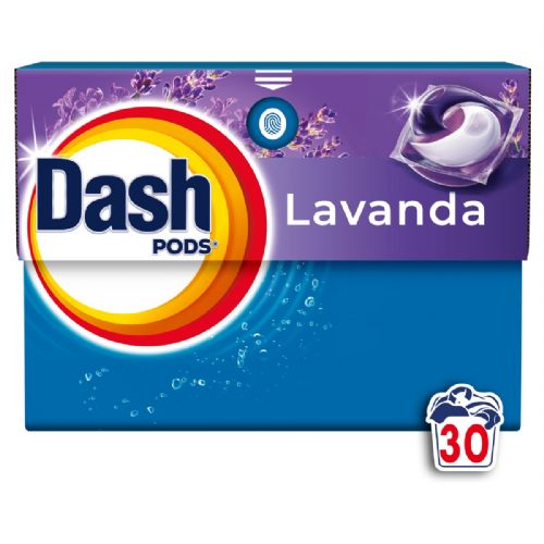 Kapsule za pranje perila Dash Lavender, 30 kos, globinsko čiščenje, dolgotrajna svežina sivke