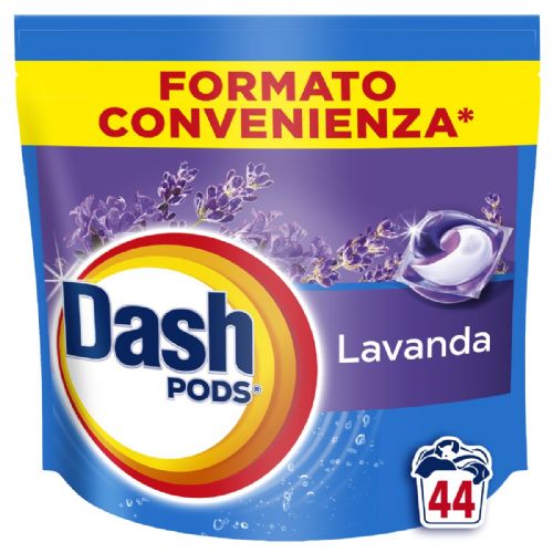 Kapsule za pranje perila Dash Lavanda, 44 kos, učinkovito čiščenje, vonj sivke, ultrakoncentrirana formula