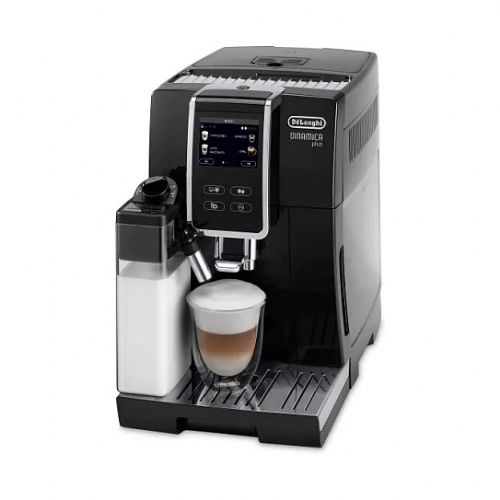 Kavni aparat DeLonghi Dinamica Plus, avtomatski, 19 barov, vgrajen mlinček, penilnik mleka, TFT zaslon, črna