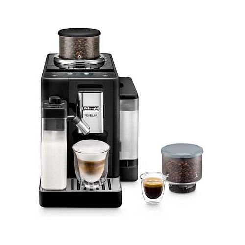 Kavni aparat DeLonghi Rivelia EXAM 440.55B, 1.4 L za vodo, 19 bar, 0.5 l za mleko, črna