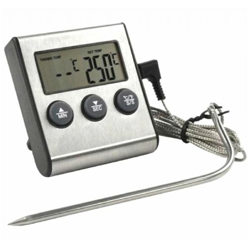 Digitalni LCD inox kuhinjski termometer do 250&#176;C sonda 100cm