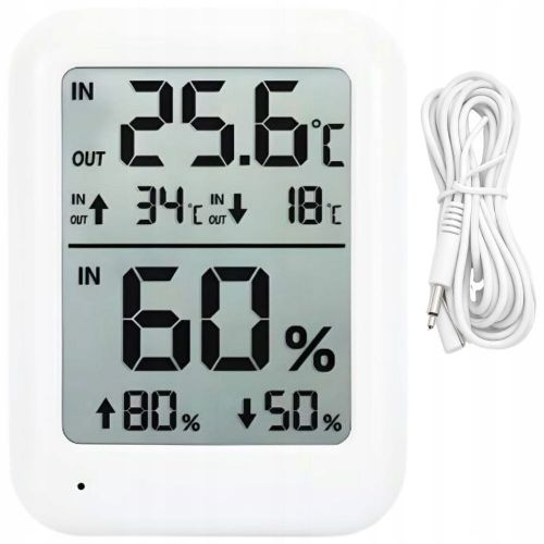 Digitalni LCD termometer higrometer magnet alarm zunanji senzor