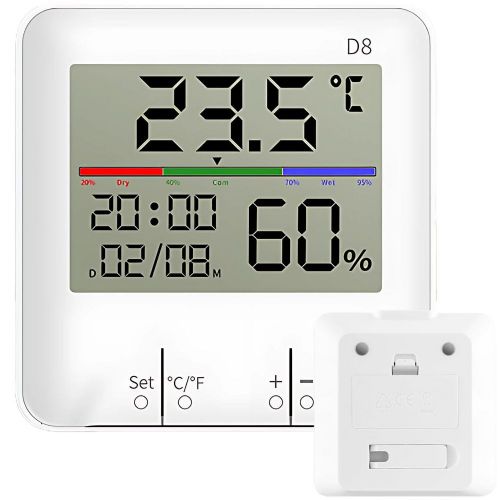 Digitalni LCD touch termometer higrometer ura