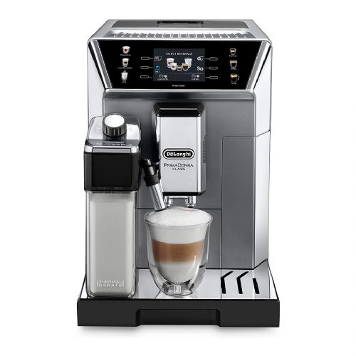 Kavni aparat DeLonghi ECAM 550.85.MS popolnoma avtomatski, 19 barov, vgrajen mlinček, rezervoar za mleko, TFT zaslon, srebrn