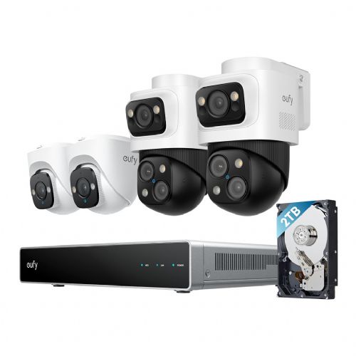 Varnostne kamere Eufy NVR S4 komplet 4x 4K kamera, 8x optični zoom, AI sledenje, IP67, 2TB HDD