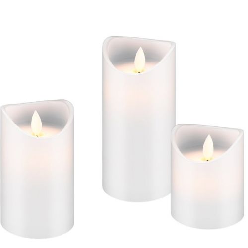 GOOBAY LED bela namizna sveča 7.5x10/12.5/15cm set 3 ac92142407