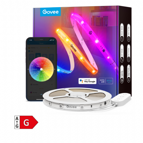 RGBIC LED trak Govee H619C, 10 m dolžina, zaščitni premaz, Wi-Fi in Bluetooth upravljanje